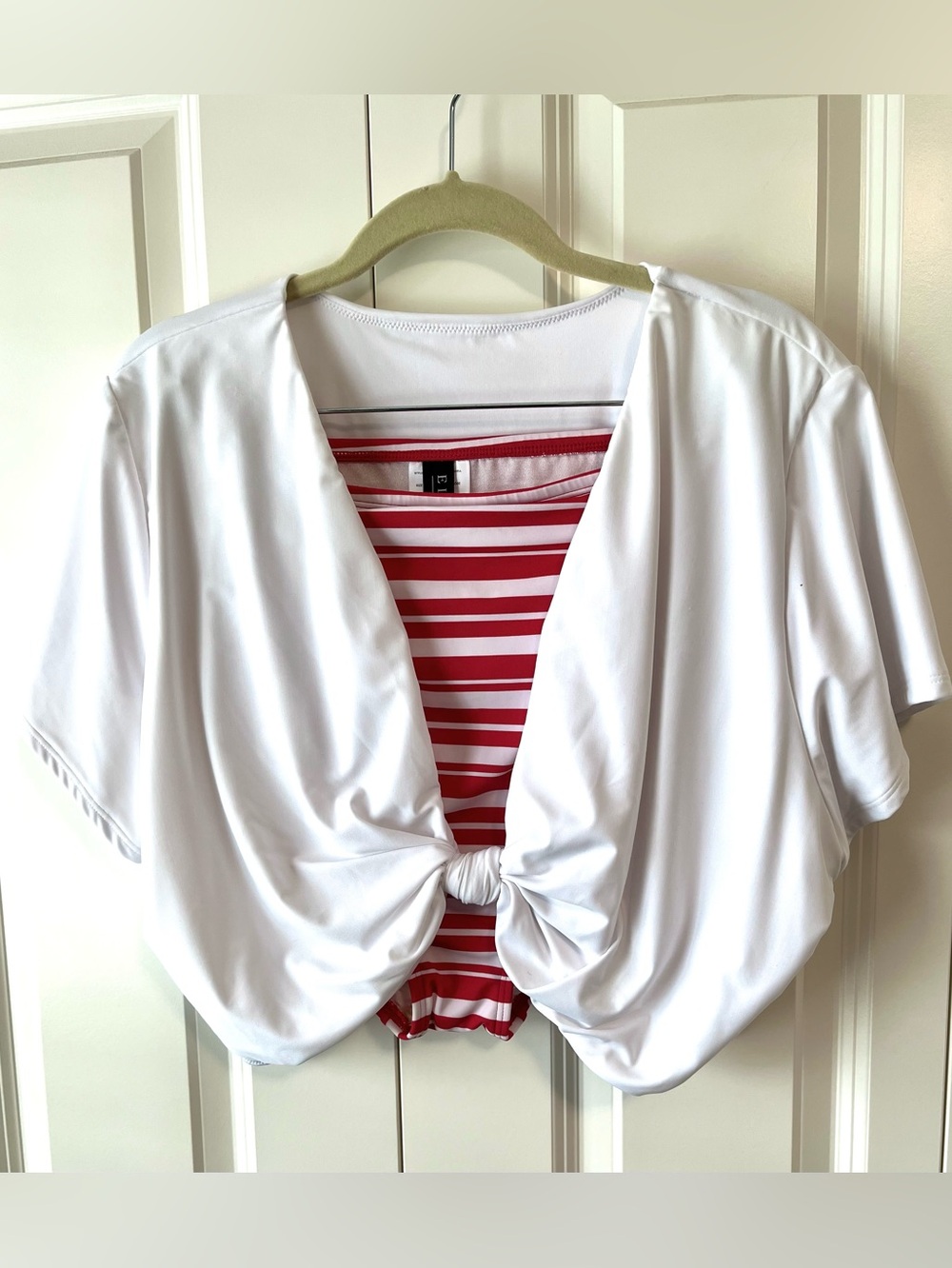 Eloquii 2 pc red & white bathing suit